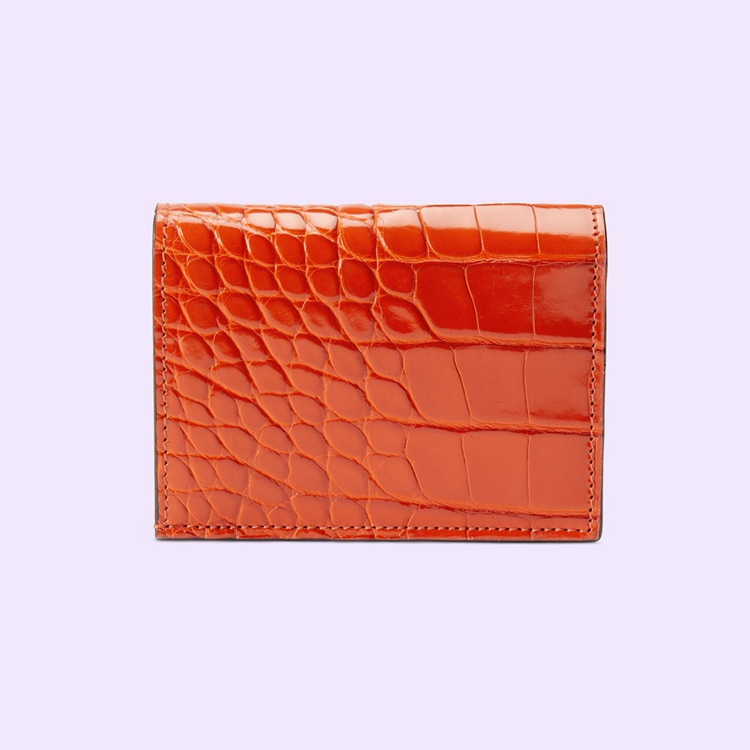 621887.EV48G.7527.009.080.0000.Light Gucci Horsebit 1955 crocodile card case wallet